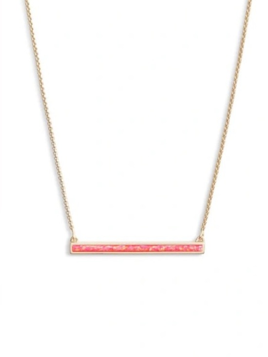 Kendra Scott Jewelry - Kendra Scott Kelsey Gold Pendant Necklace in Coral Pink Kyocera Opal